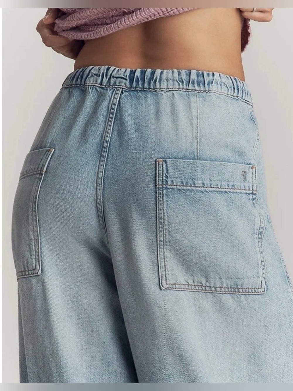 Pilcro Beachy Cargo High-Rise Parachute Jeans NWT Women’s Size Medium - Picture 3 of 13